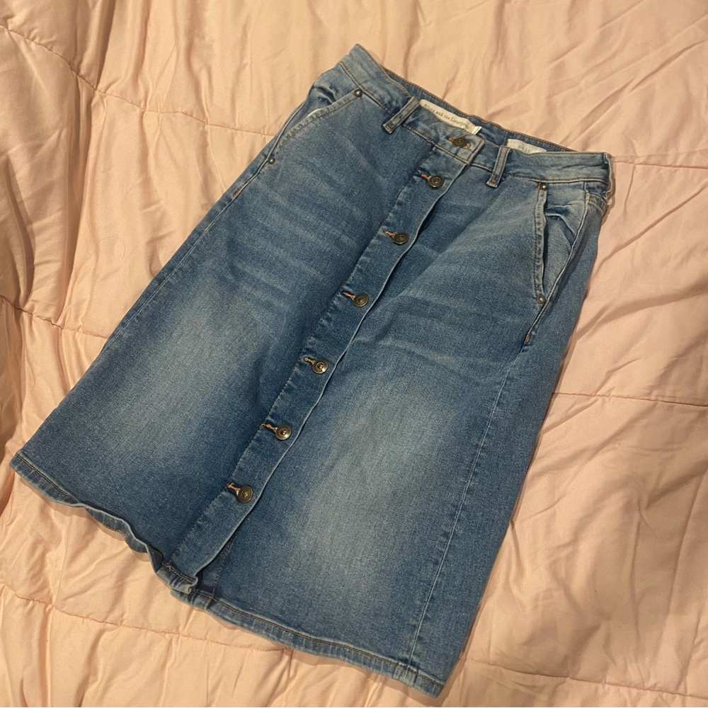 Anthropologie midi denim skirt size 2